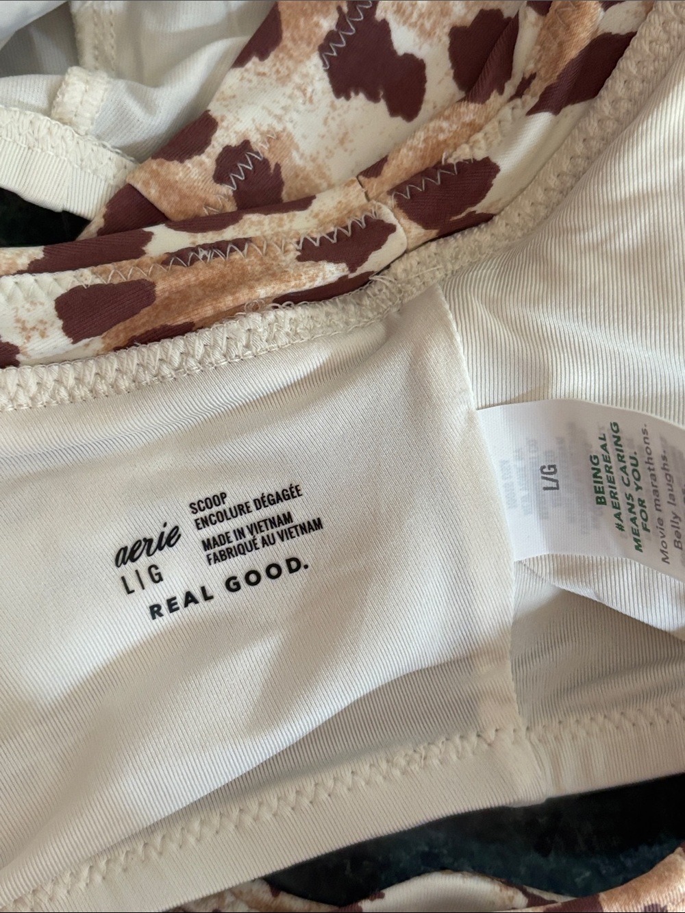 Aerie Bikini Set, Leopard Scoop Longline Top/ Hi Cut Cheeky Crossover Bottoms - Picture 13 of 15